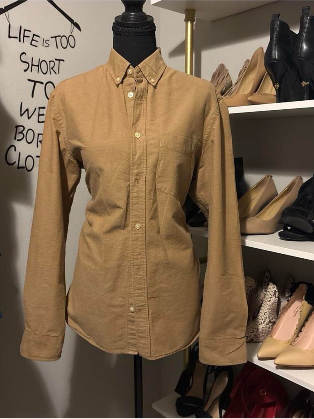 H&M Men's Button-Down Shirt in Tan